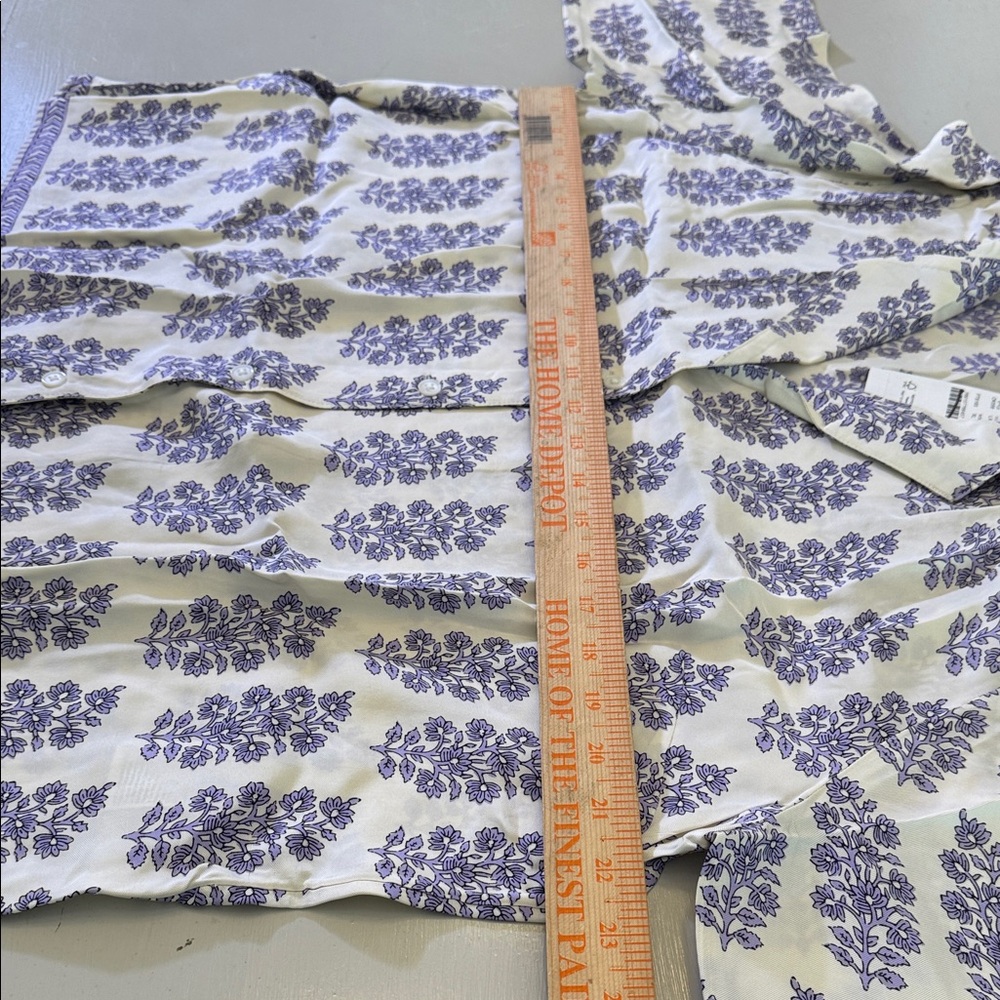 J. Crew Camp-collar button-up shirt in blooming lilac block print Size XL - Picture 9 of 10